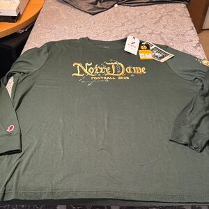 NWT League men’s long sleeve green Tee League Notre Dame Football 2025 2XL